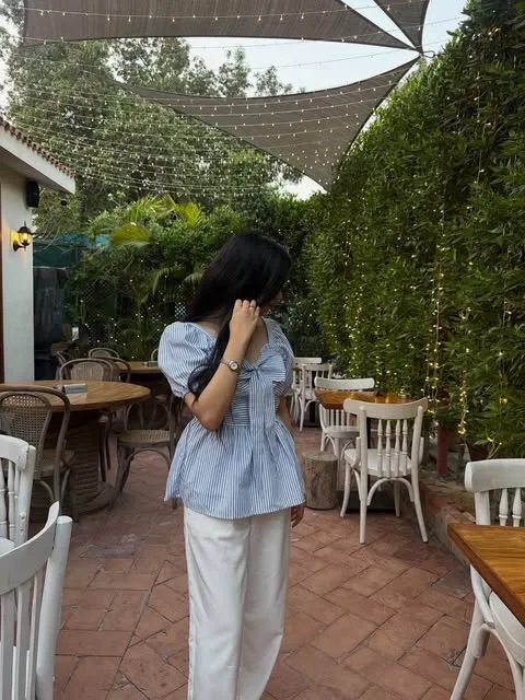 The garden by day under shade sails